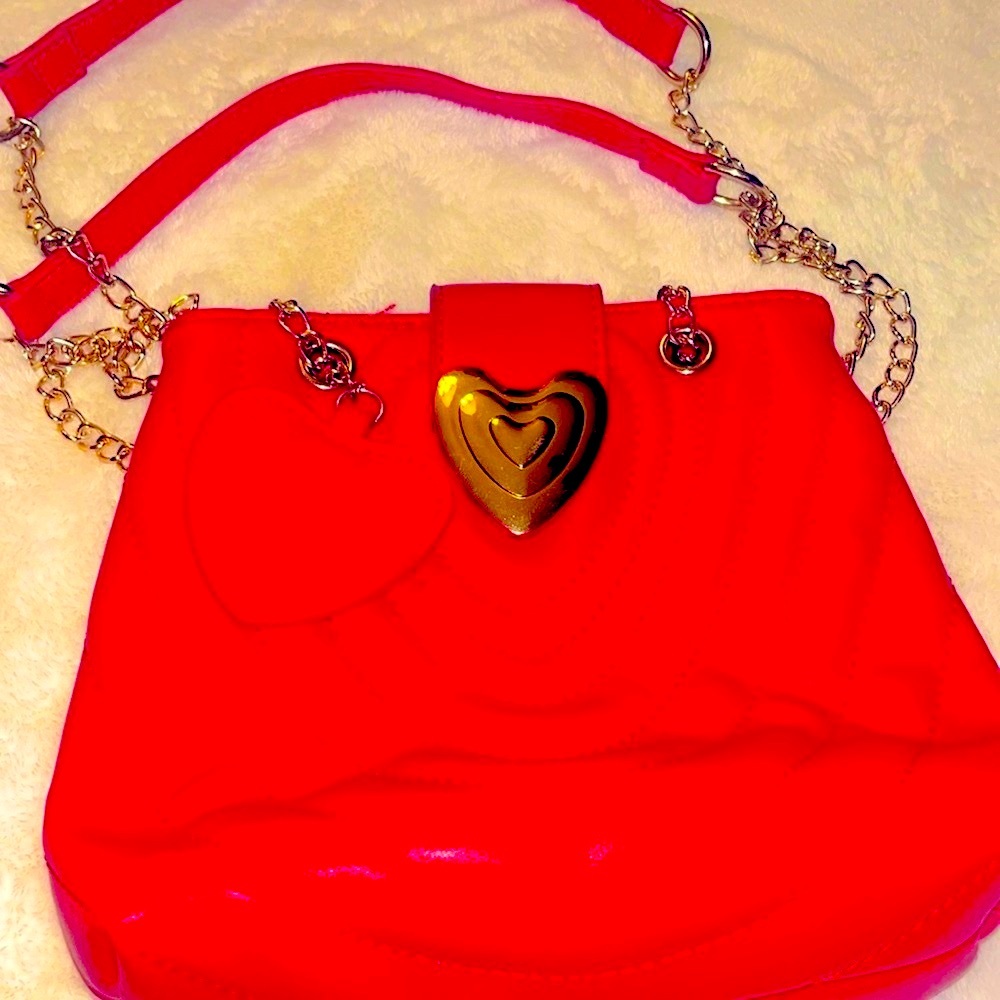 Red brass heart purse valentines